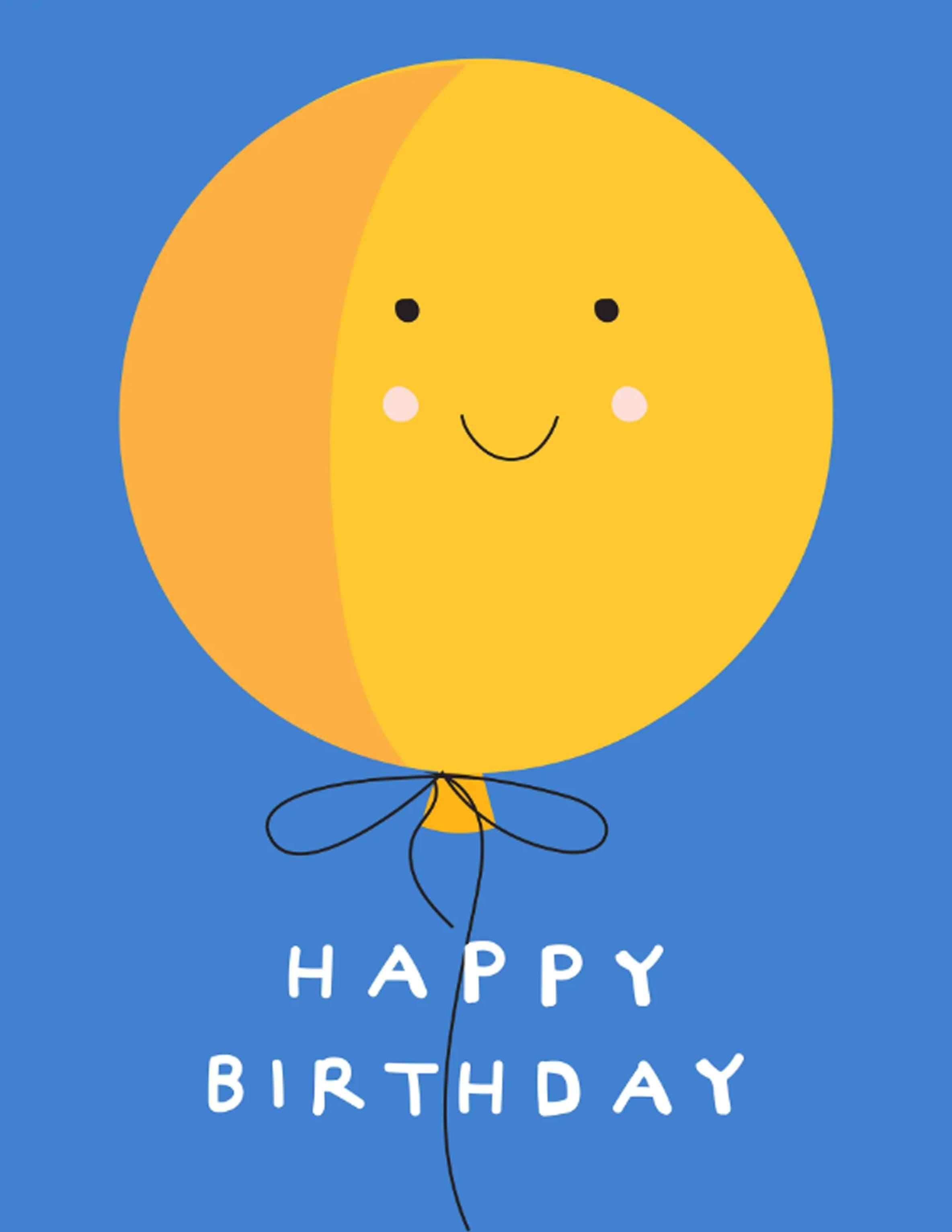 Yellow Balloon Birthday Card
