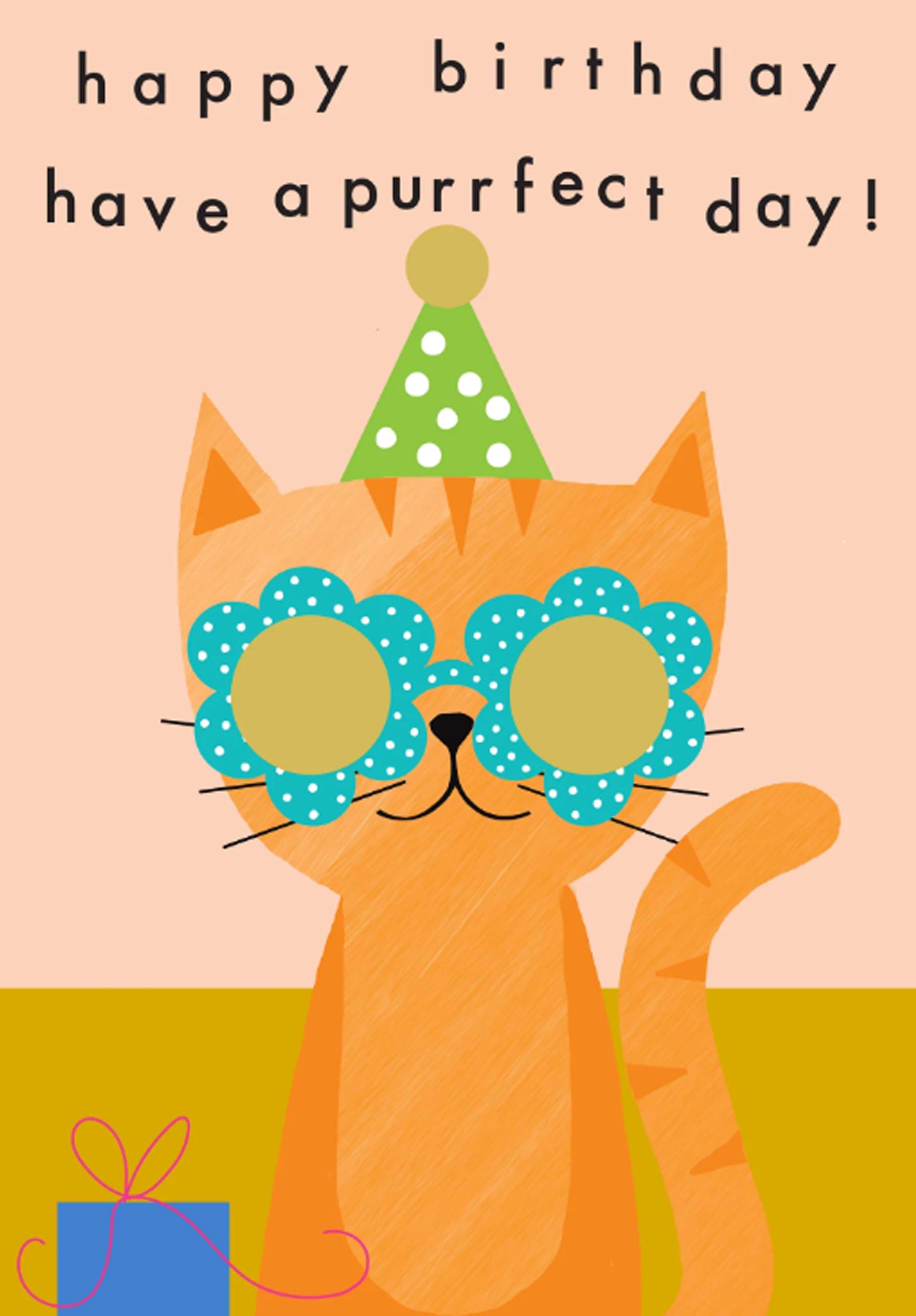 Orange Cat Birthday Card