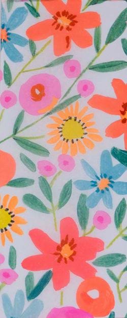 Neon Floral Tissue Paper - 4 Sheets