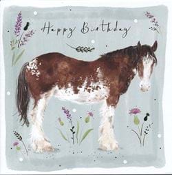 Horse and Thistles Birthday Card
