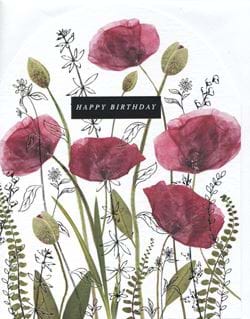Poppies Birthday Card