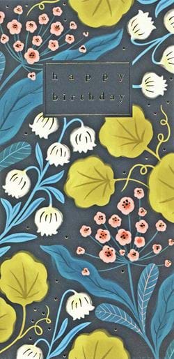 Teal Floral Birthday Card