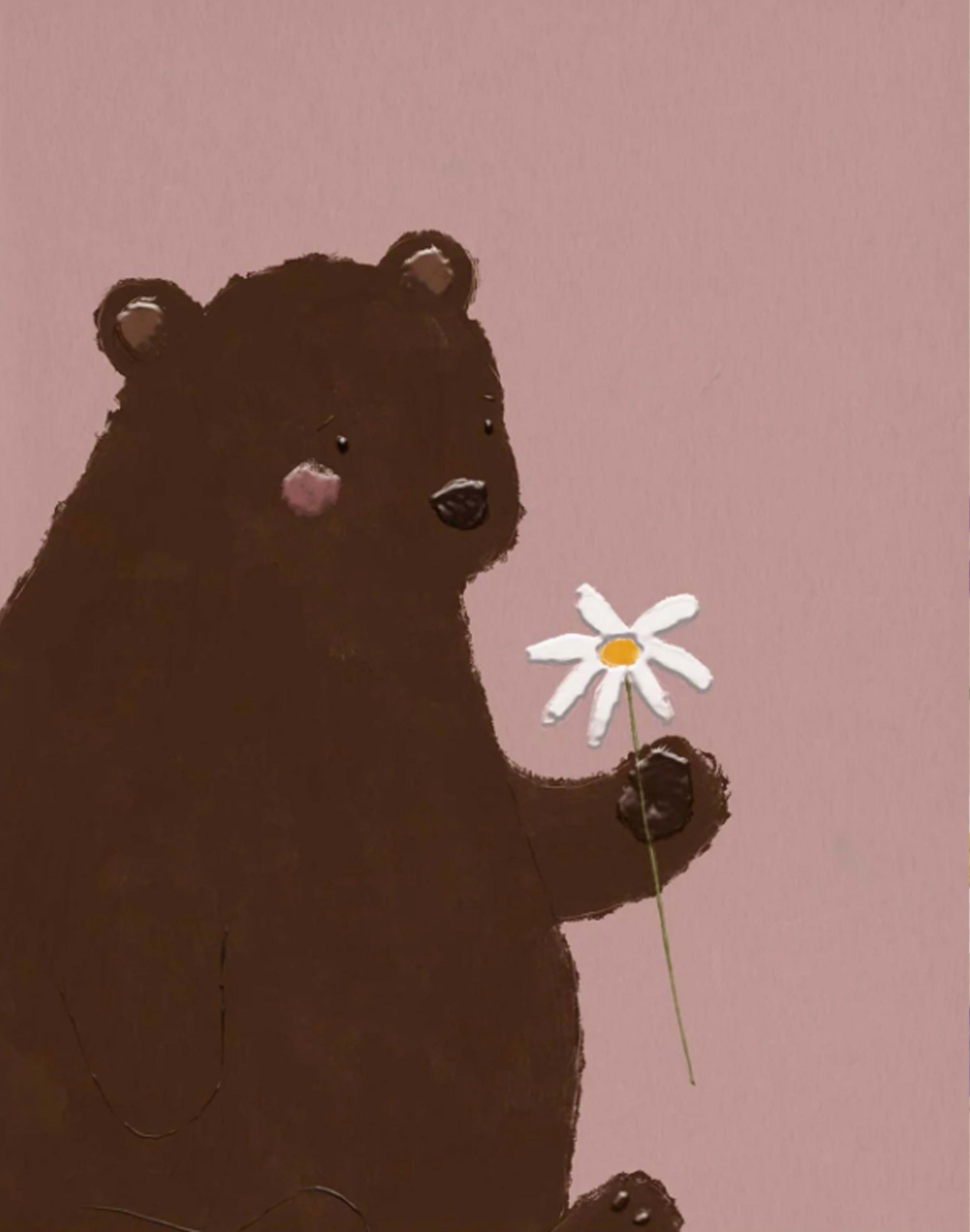 Bear and Daisy Greeting Card