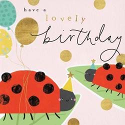 Lady Bugs Birthday Card