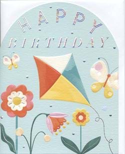 Kite and Flowers Birthday Card