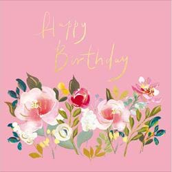 Pink Floral Birthday Card