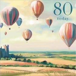 Hot Air Balloons 80th BirthdayCard