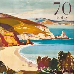 Beach View 70th Birthday Card