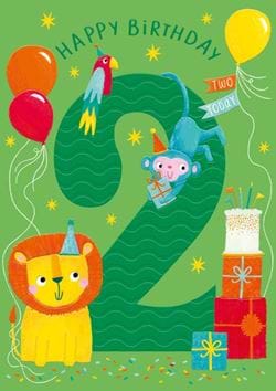 Lion 2nd Birthday Card