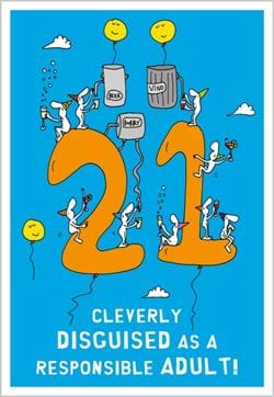 Responsible Adult 21st Birthday Card