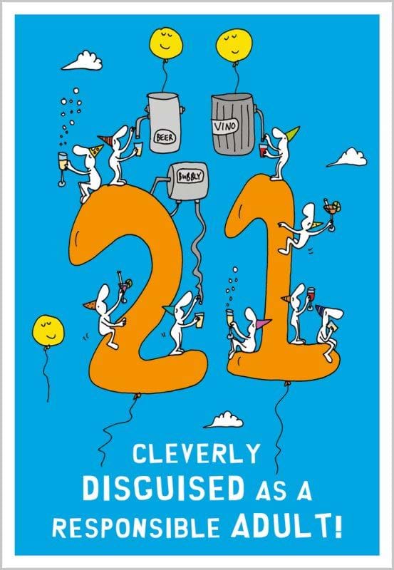 Responsible Adult 21st Birthday Card