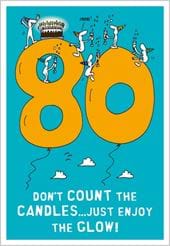 Enjoy The Glow 80th Birthday Card