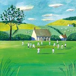 Cricket On The Green Birthday Card
