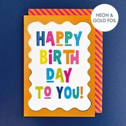Neon Birthday Card