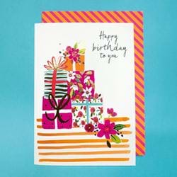 Floral Presents Birthday Card