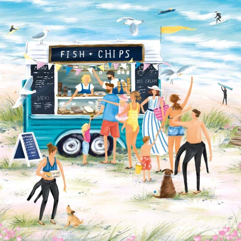 Fish and Chips By The Sea Greeting Card