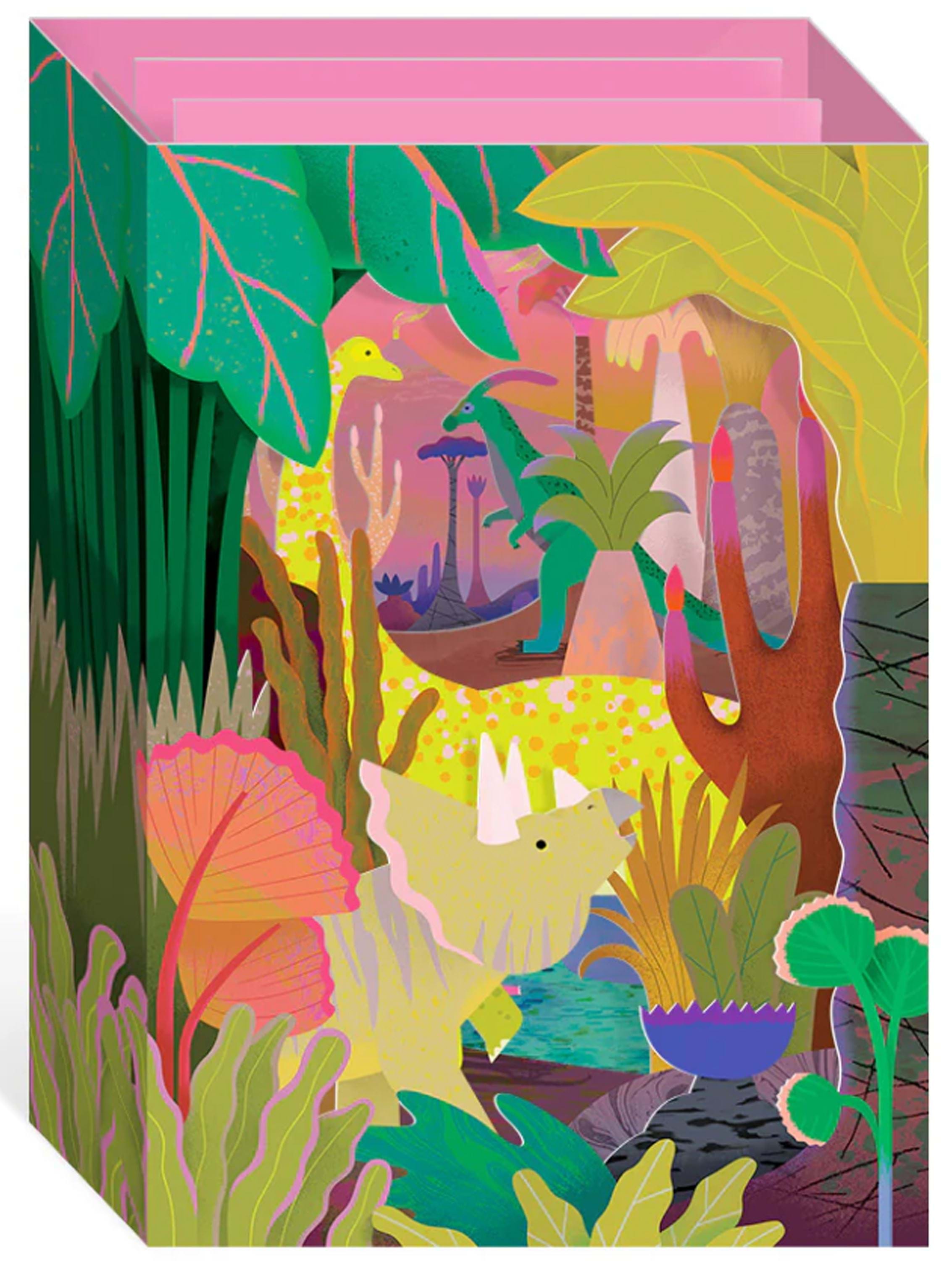 Prehistoric Paradise 3D Panoramic Greeting Card