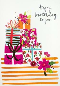 Floral Presents Birthday Card