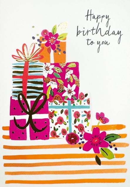 Floral Presents Birthday Card