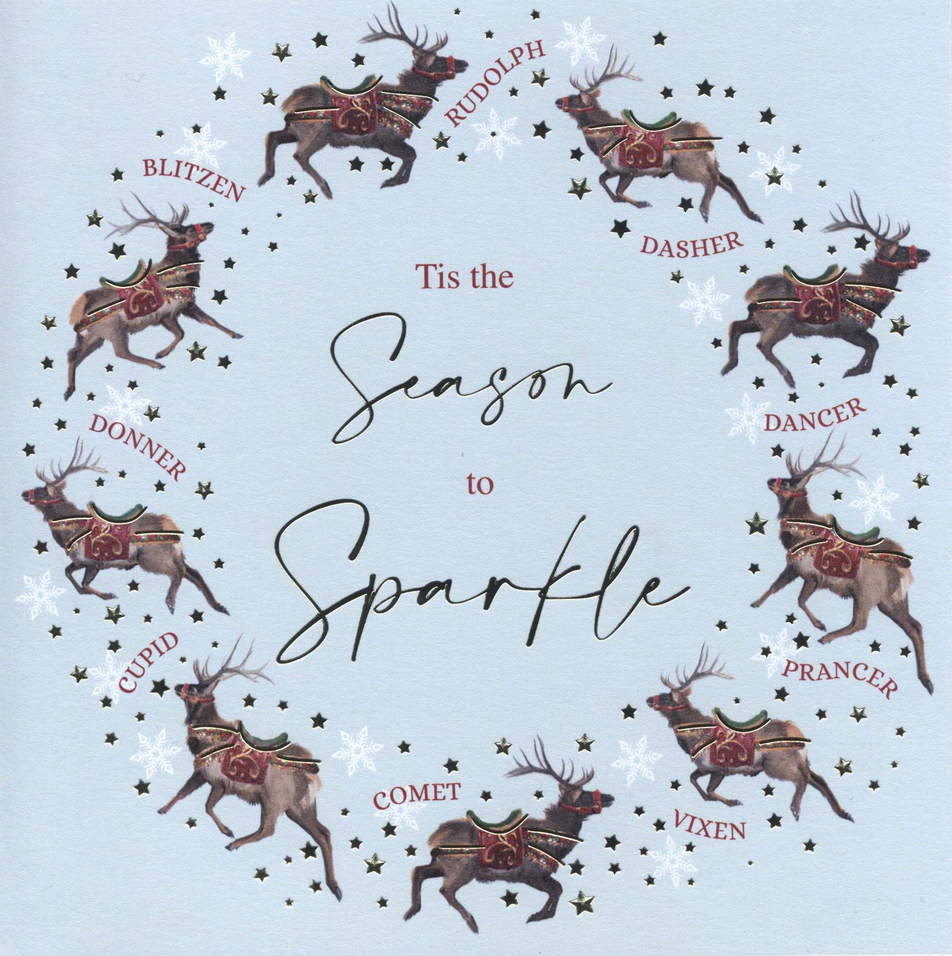 Flying Reindeer - Personalised Christmas Card