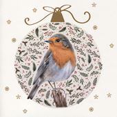 Robin Bauble - Personalised Christmas Card