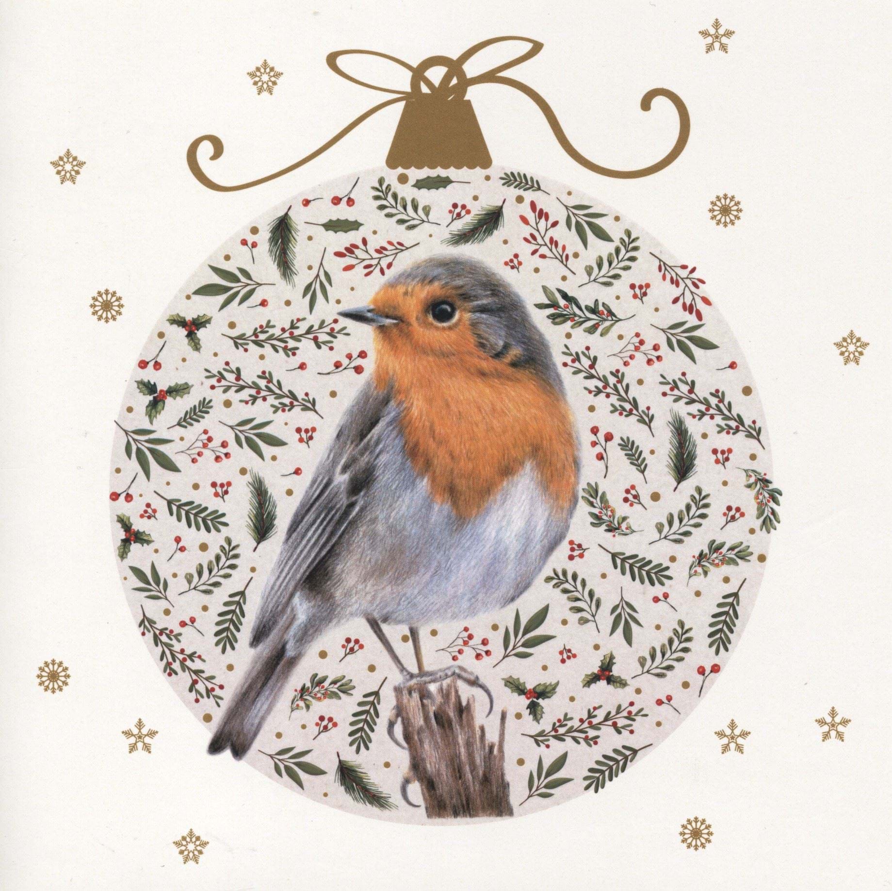 Robin Bauble - Personalised Christmas Card