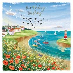 Coastal Town Birthday Card