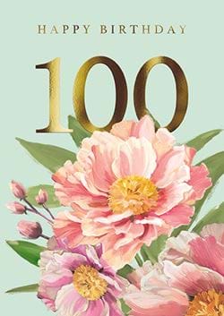 Floral 100th Birthday Card