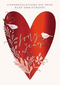 Heart Ruby Anniversary Card
