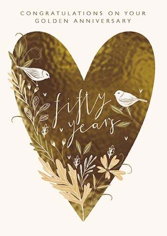 Heart Golden Anniversary Card