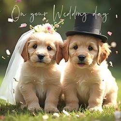 Puppies Wedding Card