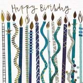 Blue Candles Birthday Card