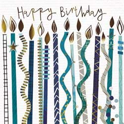 Blue Candles Birthday Card