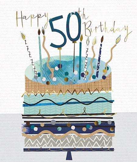 Cake 50th Birthday Card