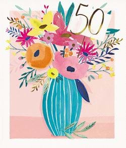 Flowers 50th Birthday Card