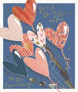 Hearts Son and Daughter-in-law Anniversary Card