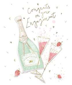Champagne Engagement Card