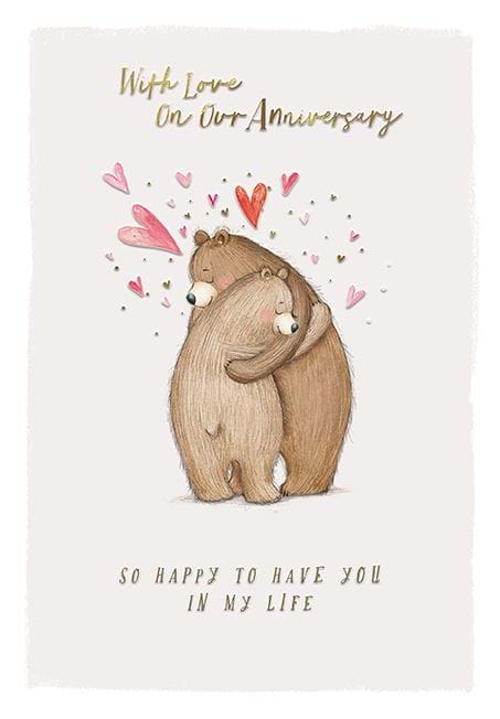 Bear Hug Our Anniversary Card