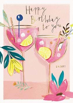 Cocktail Birthday Card