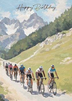 Mountain Cycling Birthday Card