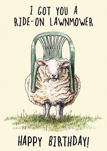 Ride-On Lawnmower Birthday Card