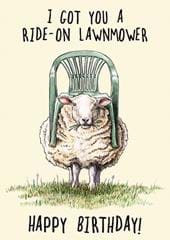 Ride-On Lawnmower Birthday Card