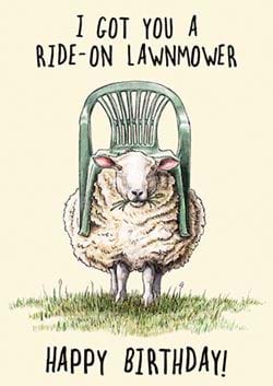 Ride-On Lawnmower Birthday Card