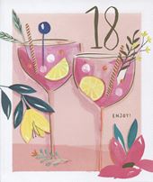 Cocktails 18th Birthday Card
