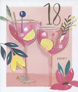 Cocktails 18th Birthday Card