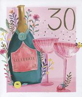 Celebrate Bubbly 30th Birthday Card