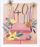 Cake 40th Birthday Card
