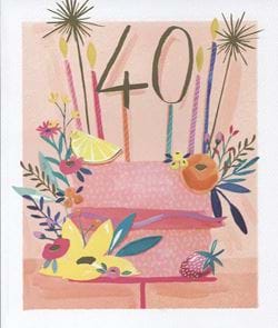 Cake 40th Birthday Card
