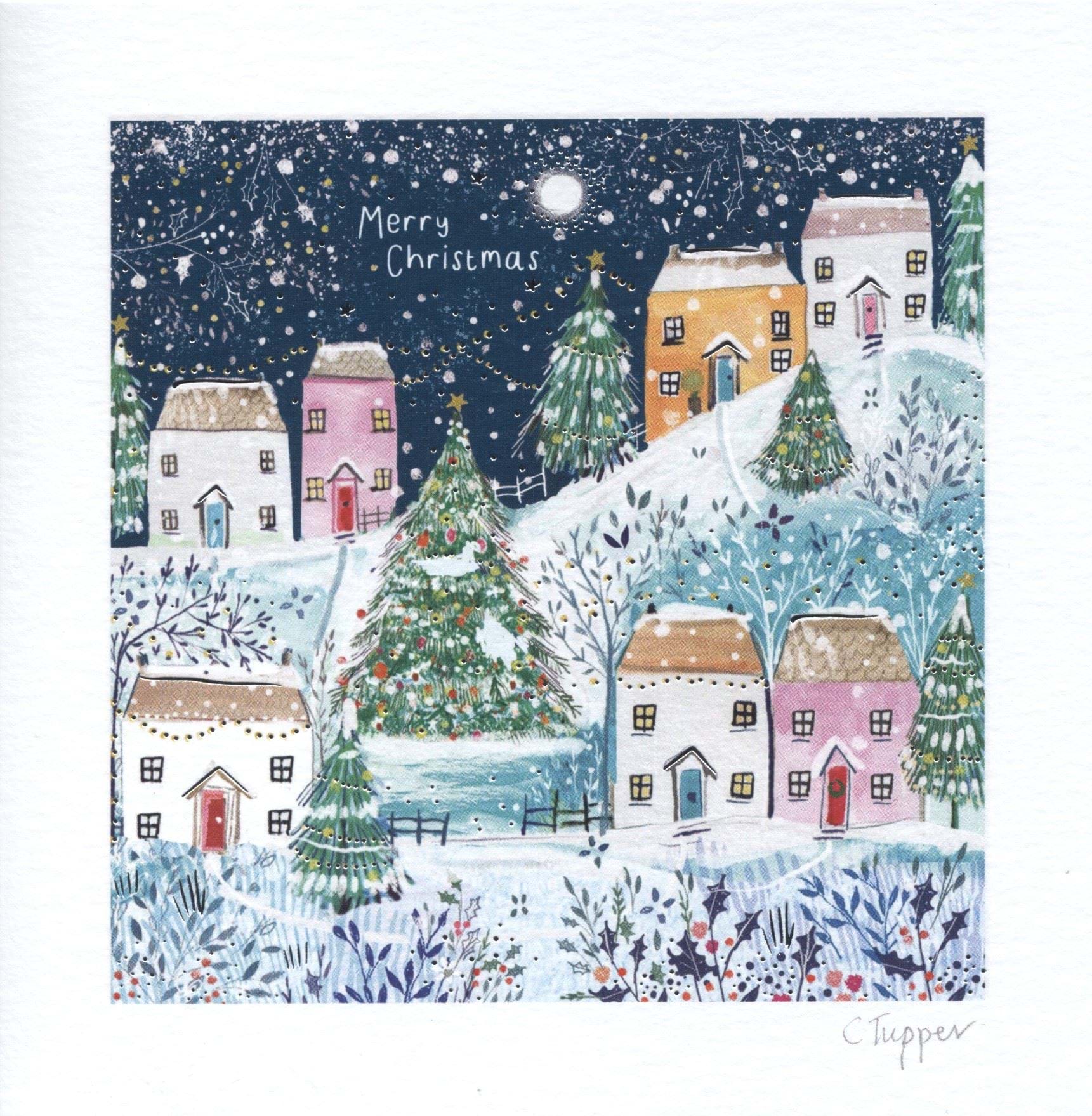 Snowy Town Christmas Card