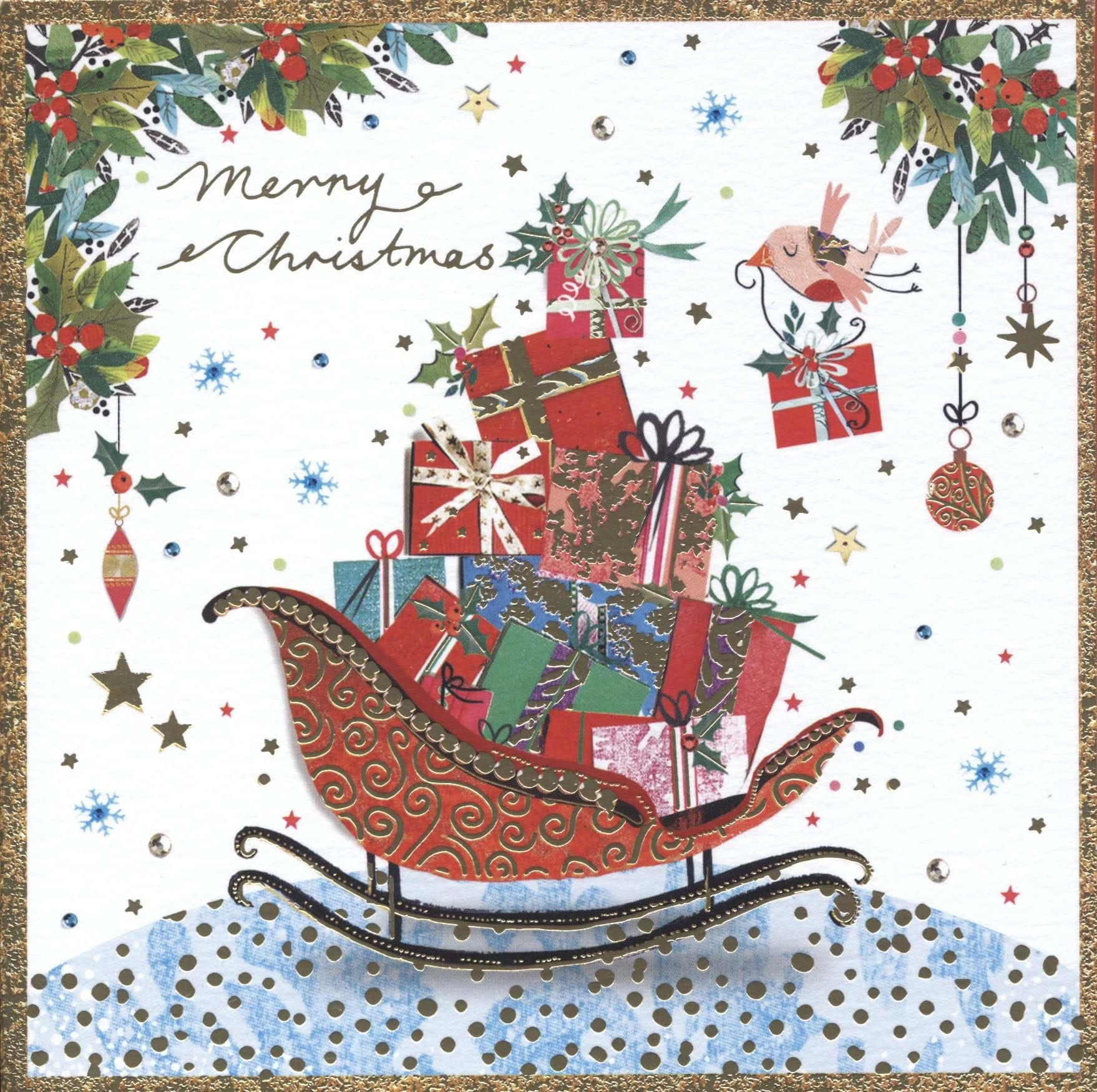 Present Sleigh Christmas Card